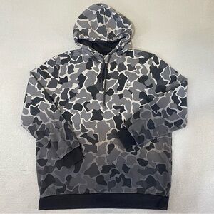 Adidas Men's Hooded Sweatshirt XL Gray Fade Camo Pullover Logo Hoodie
